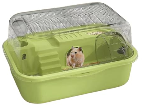 Shaersu Hamster Cage - Double-Layer Hamster Cage | Clear Small Animal Habitat with Running Wheel for Bunny Gerbil Squirrel Chinchilla Bedroom Dorm Living Room
