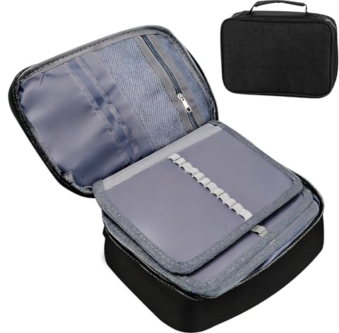 Zatix​bu Federmäppchen Groß 72 Slots, Schlampermäppchen mit Abnehmbaren Fächern, Portable Mäppchen Stifteetui für Schule, Büro & Reise als Kosmetiktasche (Schwarz)
