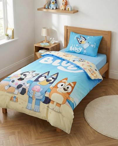 Bluey Playa Funda Nórdica Bebé 100x135 + Funda Almohada 40x60 Bingo Muffin