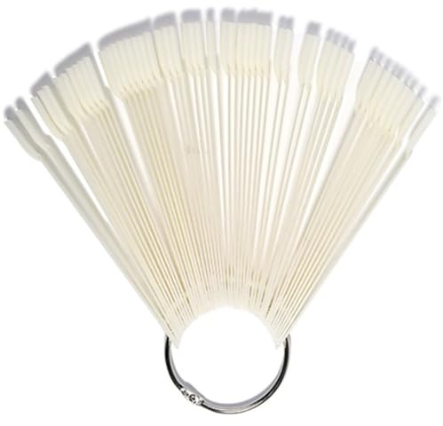 Palette Maquillage Vernis à Ongles 50 Pièces Plastique Métal Blanc | Anneau Pratique de Manucure, Carte Plaques Couleurs, pour Débutants et Experts
