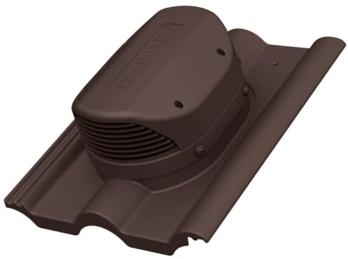 Tegola per aerazione Camino di ventilazione per BMI Wierer - Frankfurter, Benders - Mecklenburger, Dach - Doppelrömer camino da tetto, aeratore, tegola di ventilazione (RAL 8017 - Marrone)
