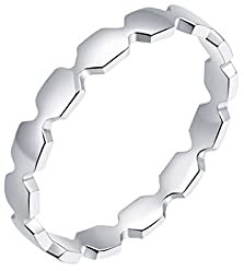KnBoB Platin 950 Damen Ringe Sechseck Geometrisch Trauringe Brilliant Gr. 67 (21.3)