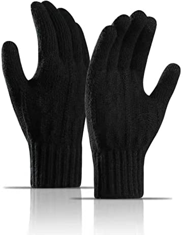 Unisex Winter Warme Handschuhe für Handy,Touch Handschuhe aus Winddicht Verdickter Wolle mit Elastischen Bündchen Wollhandschuhe Geeignet zum Wintersport Outdoor