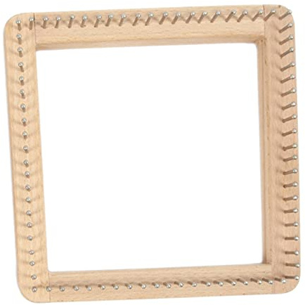 Colcolo Square Knitting Loom Handcrafts Holz Handarbeitsbrett Häkelnadeln flechten DIY Langlebiges Zubehör für Schal Socke Spielzeug Kinder, 20x20cm