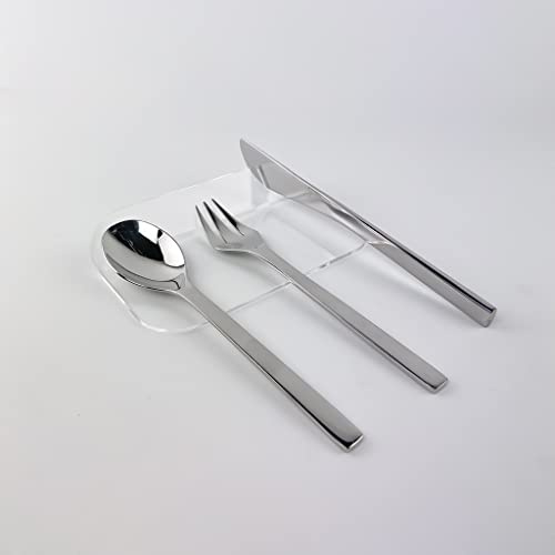 IKONA Poggia Posate da Tavolo in Plexiglass Colorato | Set da 6 pz | Idea Regalo Elegante per Mise En Place| Disegnato e Prodotto in Italia (Large, Trasparente)