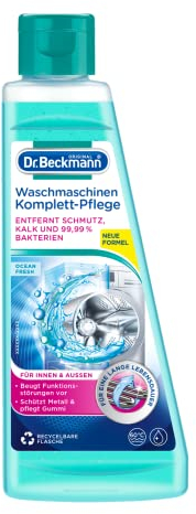 Dr. Beckmann Waschmaschinen Komplett-Pflege | Entfernt Kalk, Schmutz und 99,99% Bakterien | 1x 250 ml Flüssigkeit