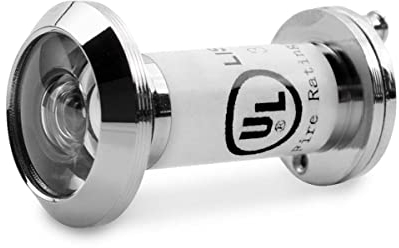 Bwintech 1 Pcs UL Listed Fire Proof Door viewer,Solid Brass 200 Degree,14mm Diameter 35-60mm Length, Polished Chrome Finishing,with viewer Cover