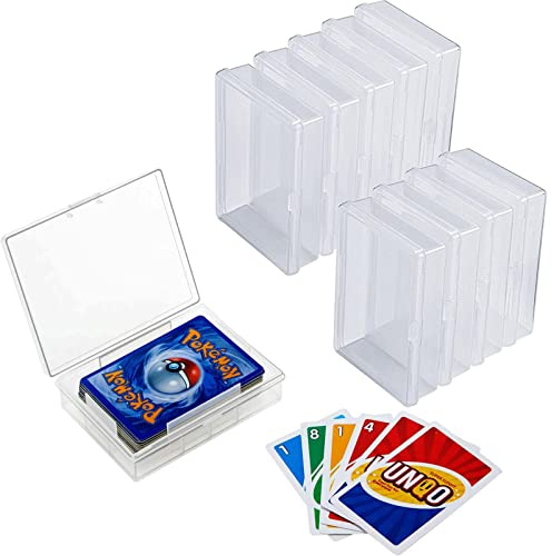 8pcs Playing Card Storage Box 104x75x26mm Plastic Card Case with Mini Lock