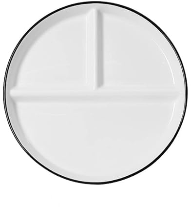 OnePine Platos de Porcelana con 3 Compartimentos, Plato Control de Porciones Adulto, Platos de Dieta con Separadores para Hogares, Hoteles, Restaurantes