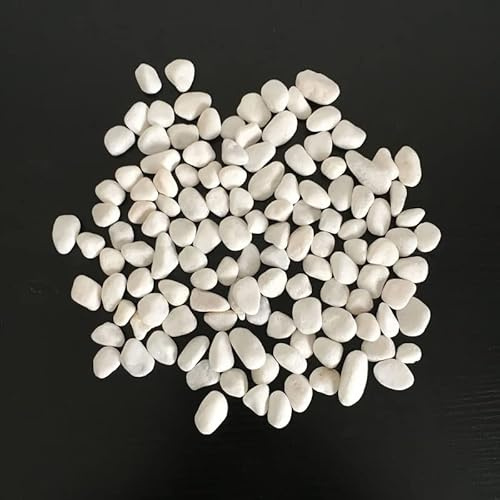 1Buy UK 1kg Assorted Coloured Natural Decorative Stones Pebbles Craft Table Decoration Pot Vase Fillers Garden Weddings Rocks Aquarium (White Small)
