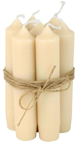 8er Set, tolle im Vintage-Stil klassische Stabkerzen im Landhauslook. Farbe ' CREME '. Schmal geschnitten, 2,2 cm Durchmesser, Höhe 11 cm, Hoher Neidfaktor.