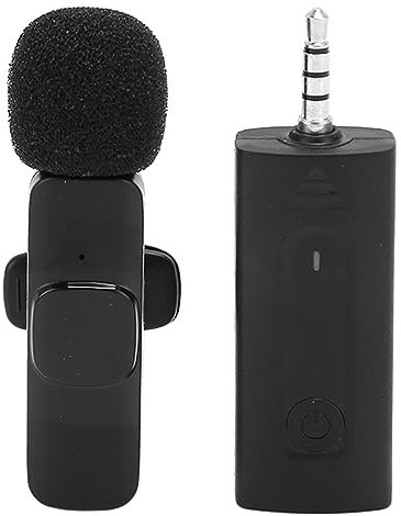 Microfono Lavalier Wireless Foro da 3,5mm, Microfono Lavalier Wireless a Cancellazione Automatica Professionale, Microfono Risvolto K35, Plug and play.