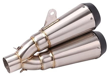 MODADA Motorrad Endschalldämpfer 51mm Universal Motorrad Doppelloch Auspuffrohr Flucht Motocross Scooter Schalldämpfer Für 752S Für Z900 Für GSR750 TRK502 CB600 Endschalldämpfer