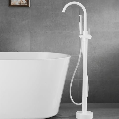 XJTNLB Badewannenarmatur Armatur für Freistehende Badewanne Einhebelmischer Dusche Mischbatterie Armatur Dusche Set 360° Schwenkbar,Weiß,A