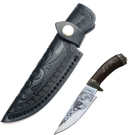 CHENNAN Lederscheide Messerscheide Leder Taschenmesser Holster Lederscheide für Messer Knife Sheath Messer Taschen Hochwertige Leder Messerscheide für Outdoor-Camping,Grillen,Trekking (Schwarz)