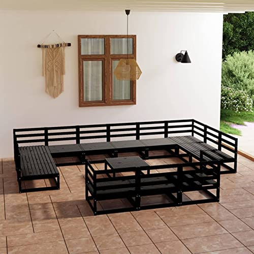 Homgoday 14-teiliges Garten-Lounge-Set aus massivem Kiefernholz, Gartenmöbel-Set, Terrasse, Outdoor, Hof, Terrasse, Balkon, Sofa, Sitzgelegenheit, Sitzmöbel, Ecke, Hinterhof, Sofagarnitur, Typ2 Möbel