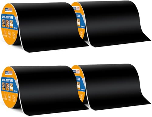 ADHES Cinta de Butilo Impermeable autoadhesiva 200mm x 5m, 4 Rollos | Resistente al Clima Cinta para Vigas de Cubierta, Ideal para Cubiertas de Madera, Vigas, Techos