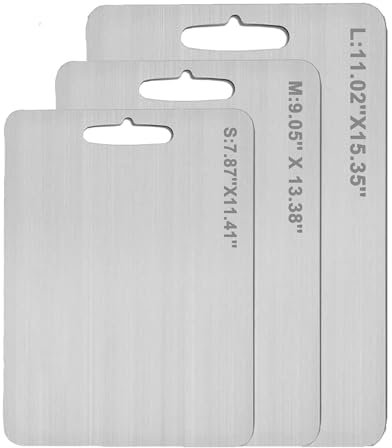 SLXYYYHW Titanium cutting board, cutting board, kitchen titanium cutting board, double-sided medical grade titanium cutting board, stainless steel cutting board