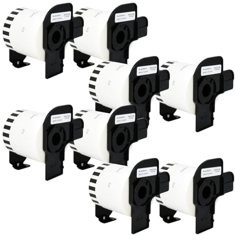 Veson – 8 rullar vita DK-22212 DK22212 oändliga etiketter kompatibel med Brother-adressetiketter, 62 mm x 15,24 m fraktetiketter för Brother P-Touch QL-500 570 600 700 710 W 720 QL-800 810 W 8 W 8 20