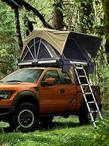 XNXYSMKJ Tente de Toit de Voiture, camionnette, Seau de Toit avec échelle télescopique Pliante, pour Camping Sauvage en Plein air