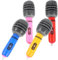 WEKAMOS 4 pièces Microphone Gonflable Accessoire de Fête et Réaliste pour Animations Musicales et Karaoké Rouge Bleu Rose et Jaune