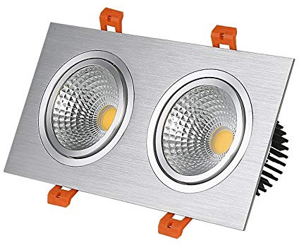 Lámpara Empotrada Cob De 10 W, 12 W, 20 W Y 30 W Con Doble Cabezal Para Pasillo, Rejilla, Foco De Decoración Interior, Iluminación Empotrada, Luz Descendente De Aluminio,-White light (6000k)-30W
