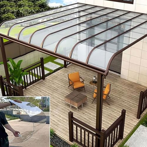 CFDZCP polycarbonate roofing sheets Lightweight Clear Acrylic Plastic Sheet Polycarbonate Roofing Sheet, Outdoor Roof Panels for Greenhouses,Sheds,Carports,Huts(3mm,1x1m)