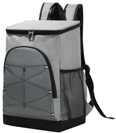 AUXDIQ 20L Picknickrucksack Kühltasche Kühlrucksack Thermo Rucksack Isoliert Cooler Bag Isoliertasche Grau