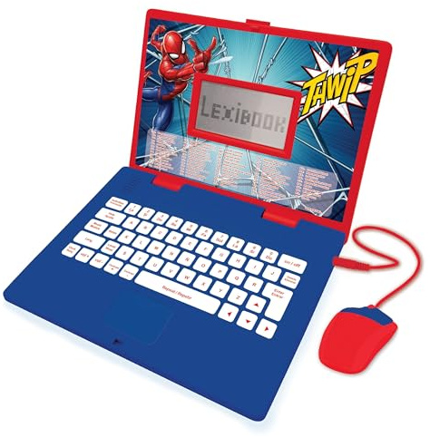 Lexibook, Spider-Man Educational Laptop for kids, JC598SPi2LXB | Spanish/English, 124 activities, Learning games and music
