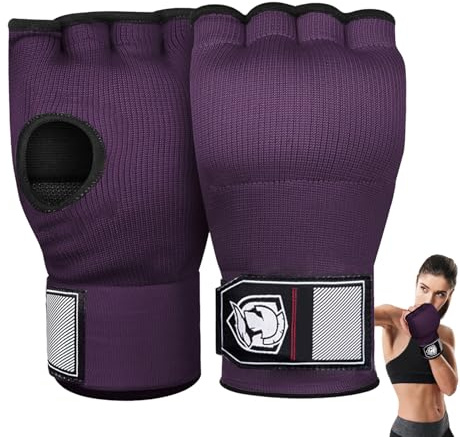 Boxning handledsomslag – justerbara fitnesshandskar, vadderade handskydd, lätt stödrem utrustning | stötdämpande säker handtäckning för karate sparring träning stansning träning