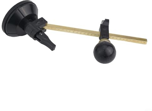 Besttoolifes Multifunktionaler runder Glasschneider mit verstellbarem Radius und Saugnapf für präzises Glasschneiden, professionelle und Heimwerkerverwendung (300 mm)