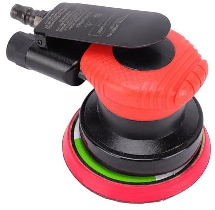 Greensen Lijadora de Aire de 4 Pulgadas, Lijadora Neumática Accionada por Aire con Empuñadura Suave y Rango de Oscilación de 5 Mm para Esmerilado de Metal, Encerado de Autos y Pulido de