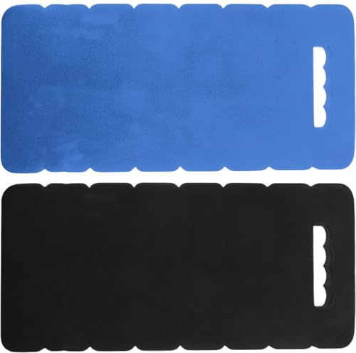 DEARMAMY Lot de 2 Coussins de Jardinage pour Genoux en Eva Souple, Antidérapants, Légers et Compacts, Bleu et Noir, Protège-Genoux Polyvalents pour Jardin, Yoga et Travaux Extérieurs