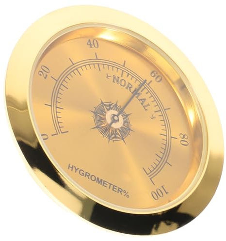 Guitar Hygrometer for Metal Golden, Humidity Monitor Guitar Case | Accurate Humidity Measurement, Portable Installation and Storage, for Acoustic Guitar and Instrument Care