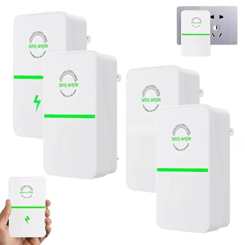 Power Saver Uk Plug, Electric Saver for Home & Office, Voltage Stabiliser with Capacitor, Dirty Electricity Filter Plug, Reduce Electric Bill, Lug & Play Energy Saver for Appliances (4pcs)