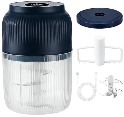Picadora de Ajos Eléctrica Mini 350 ml Inalámbrica Portátil y Recargable