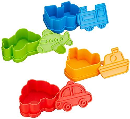Torune Cortador de sándwich, Moldes para Sushi Moldes para Galletas, Set de 4, Automóvil, Barco, Locomotora, Avión