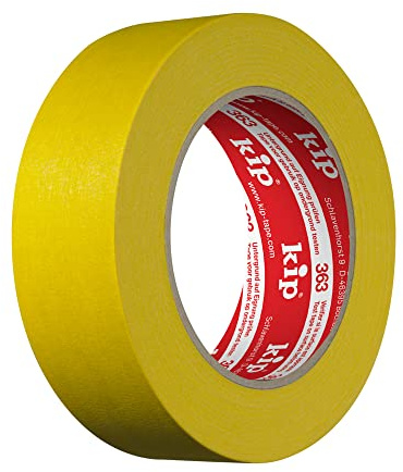 kip 363 Stucco-Tape gelb 36mmx50m / Leicht gekreppt/Naturkautschuk-Kleber/Rückstandslos entfernbar/Langfristig einsetzbar bis 6 Wochen