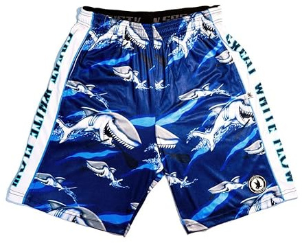 Flow Society Great White Flow Attack Boys Shorts - LAX - Athletic - Basketball - Baseball - Hockey - Football - Lacrosse