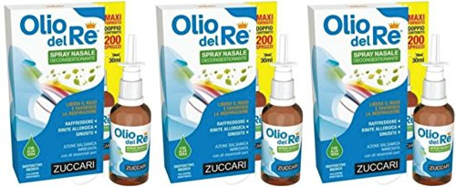 ZUCCARI – Öl des Re Nasenspray 3 Packungen 30 ml dekongestive mit Aloe Vera und ätherische Öle [Kit mit Seife Natur quizen gratis]