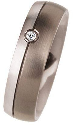 Ernstes Design Ring R88 echt Platin 960 Titan matt Brill. 0.035 ct. Qualität neu