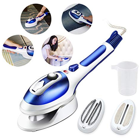 KYLINUP Mano Eléctrica Hierro, Multifuncional De Viaje Vapor Vapor Cerámica Cepillo para La Ropa, para Vertical Y Plana Plancha Vaporizador,Blue