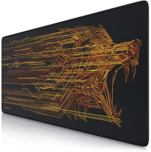 Titanwolf XXL Speed Gaming Mauspad - 900x400 x 4mm - XXL Mousepad - Tischunterlage Motiv - verbessert Präzision und Geschwindigkeit - Stabiler Halt auf glatten Oberflächen