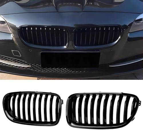 Gangying F10 F11 Nieren Schwarz für BMW 5 Serie F10 F11 M5 Front Kühlergrill 2010-2017 f10 Grill Schwarz Glänzend Einzelsteg Grill