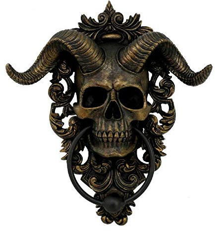 Pacific Giftware Diabolical Horned Skull Door Knocker Wall Plaque Resin Decoration