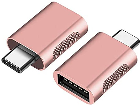 USB C Adapter (2-Pack), High-Speed Datenübertragung,USB-C auf USB 3.0 Buchse Adapter für MacBook Pro 2020, iPad Pro 2020,Samsung Notebook 9, Dell XPS & weitere Typ C Geräte (Rosé Gold)