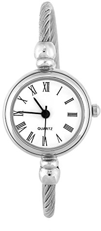 Joyzan Armbanduhr für Frauen, Quarz Uhren Armreifen Quarzuhr Weibliche Analoge Runde Legierungs Bügel Offene Manschette Damenuhr Mode wasserdichte Uhr Analog Klein Einfach Beiläufige Spangenuhr