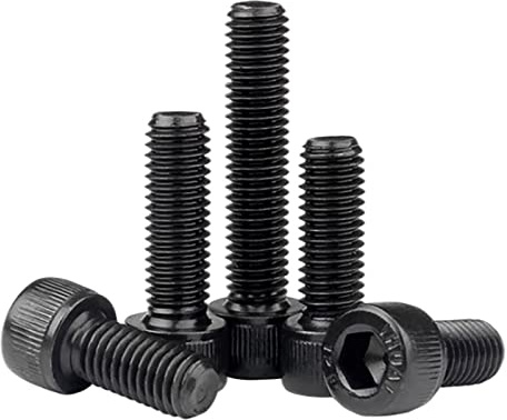 FandWay M6 Hex Bolts,Hex Socket Cap Head Machine Screws, DIN912 Allen Screws,M6x8/12/16/20/30mm Black Bolts Set 12.9 Grade Alloy Steel Fully Threaded With 1 Allen Key (15-Pieces/each).