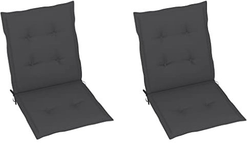 INLIFE Gartenstuhlauflagen 2 STK. Anthrazit 100x50x3 cm