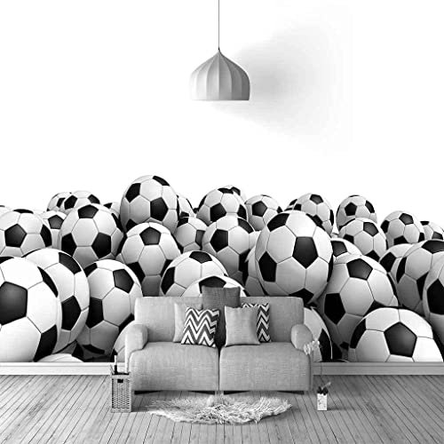 Papier Peint Mural Autocollant Matériau Imperméable Et Amovible Poster Mural Personnalisé Salon Bureau Chambre Restaurant Bar Café Toile De Fond. Foot Noir Et Blanc - Art Mural 400(L)x280(H) cm